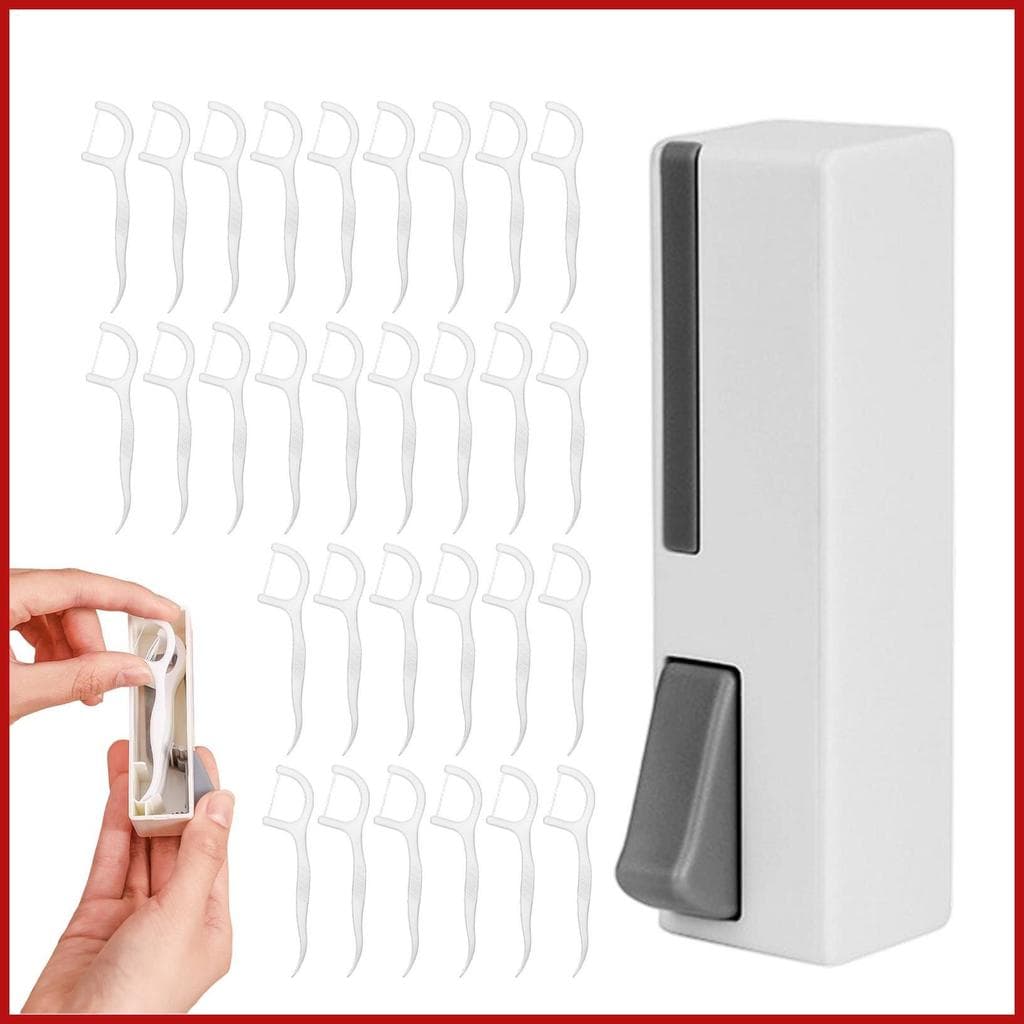 Dispensador De Fio Dental Portátil Automático Reutilizável Recarregável Armazenamento Caso Para Viagens Casa pomermy