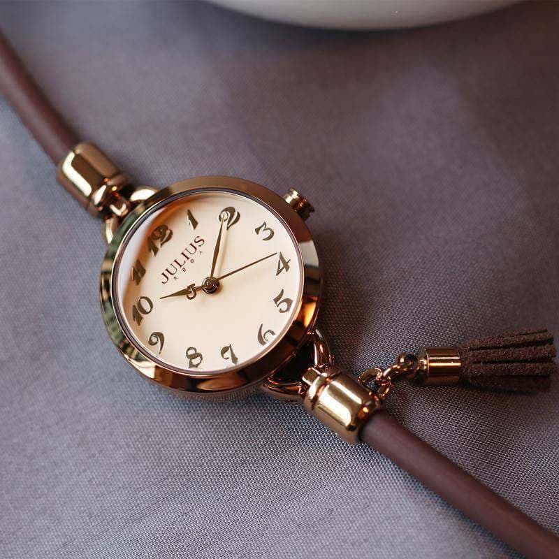 Julius julius senhoras relógio pulseira fina genuíno coreano moda tendência à prova dwaterproof água delicado senhoras r