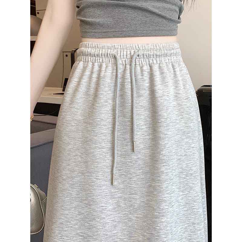 Primavera outono novo estilo saia reta na moda confortável usar moletom vestido Casual saia simples saia de comprimento