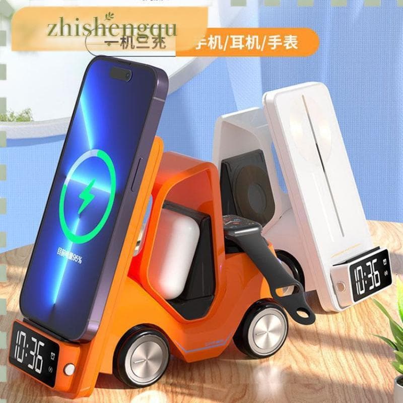 Carregadores Sem Fio 3 Em 1 Suporte De Carregamento Rápido Despertador Para IPhone Carregador Multifuncional Relógio De