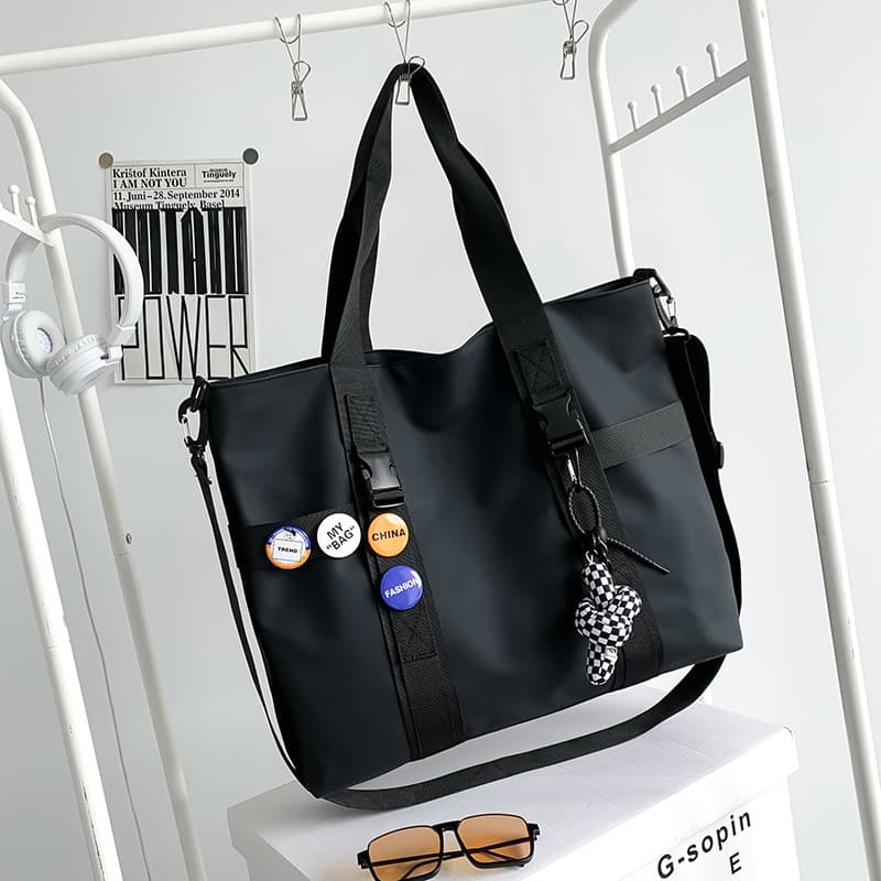 Bolsa Tote portátil de grande capacidade, bolsa de ombro Diagonal, bolsa de viagem geral, moda de rua, versão coreana, b