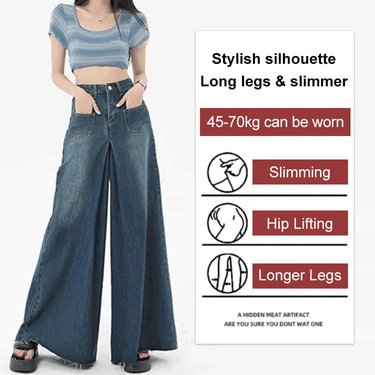 [Slim Fit Design] Slimming High Waist Jeans Skirt Pants/Denim Skirt/Ladies Casual Wear/High Waist/Retro Style