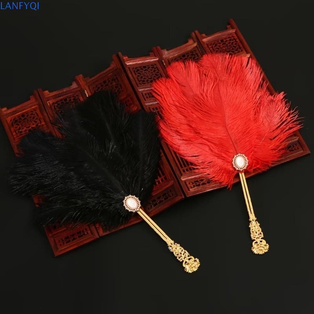 LANFYQI Leque De Penas , Adereços De Cosplay De Pista Cheongsam , Decorativo De Artesanato , Dança