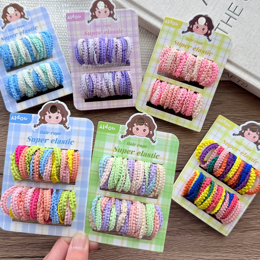 Faixa de borracha para bebês, cor brilhante, não machuca o cabelo, tamanho pequeno, anel de cabelo infantil, alta elasti