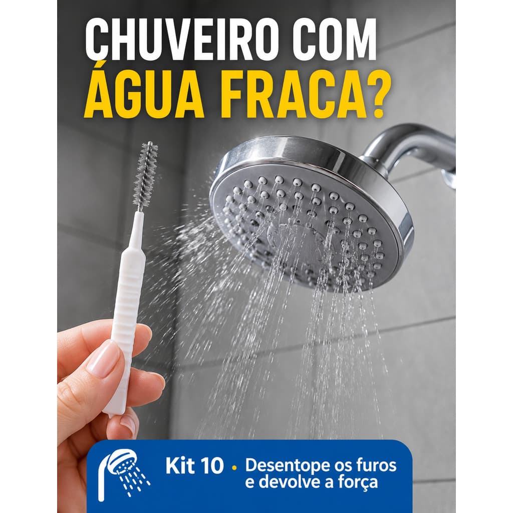 Kit 10 Mini Escova Limpa Furo Chuveiro Desentupidor Cerda Nylon Celular Teclado Fenda Multifuncional