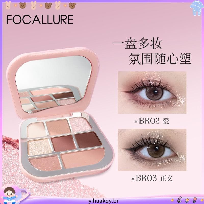 Feiluer sombra de oito cores Facial paleta de maquiagem abrangente venda quente terra perolado fosco Blush alto brilho