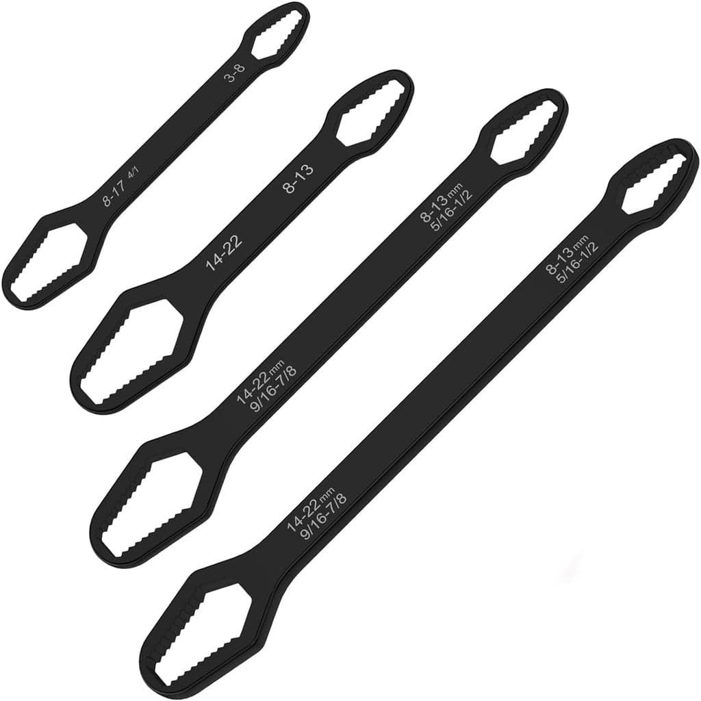 4 Peças de Chave Torx Universal de Cabeça Dupla com Ajuste Automático, Chave Ajustável para Porcas de 3mm a 22mm, Chave
