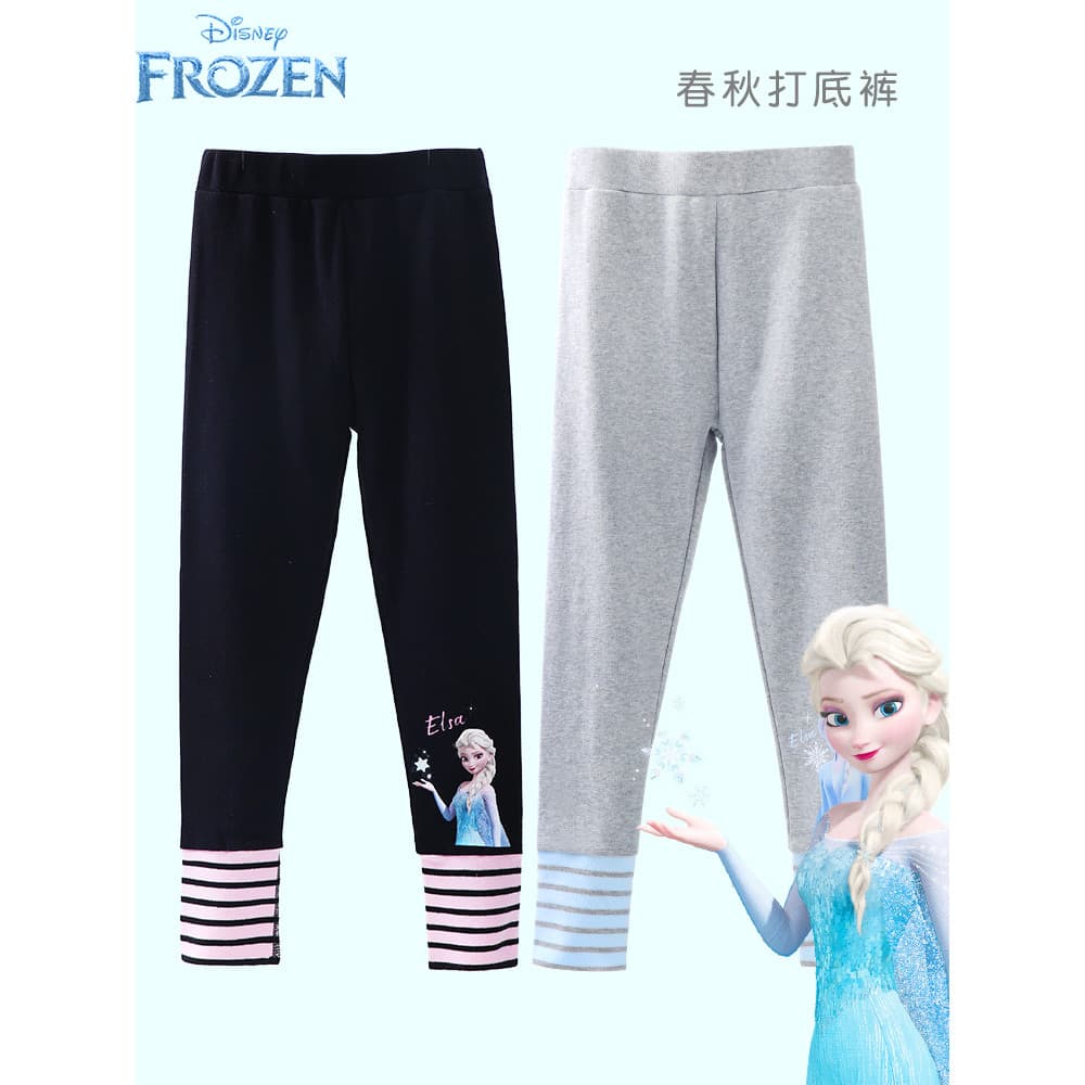 Princesa Elsa meninas Leggings primavera outono exterior Wear 2023 novo estilo Disney crianças calças meninas do bebê cr