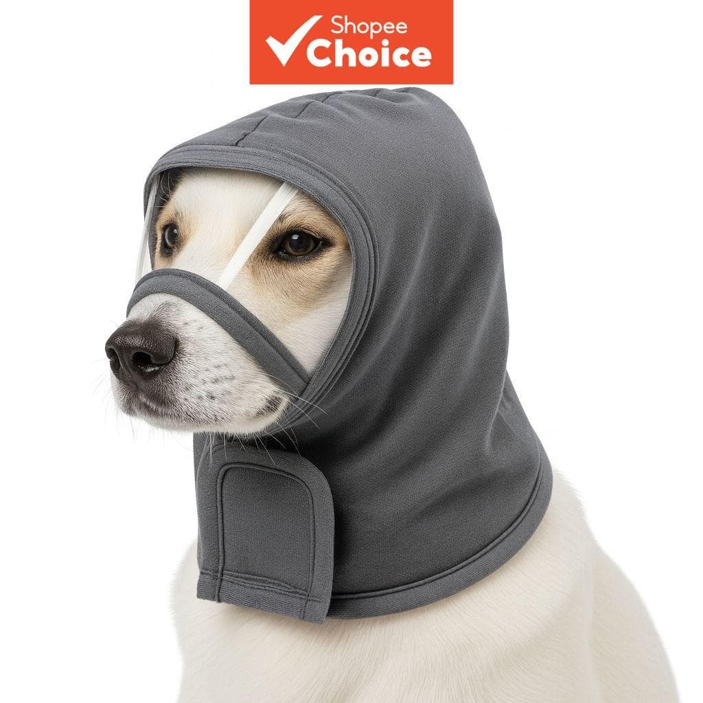 Capa de cabeça para cachorro, protetor de pescoço respirável de quatro estações, cachecol com máscara para os olhos e