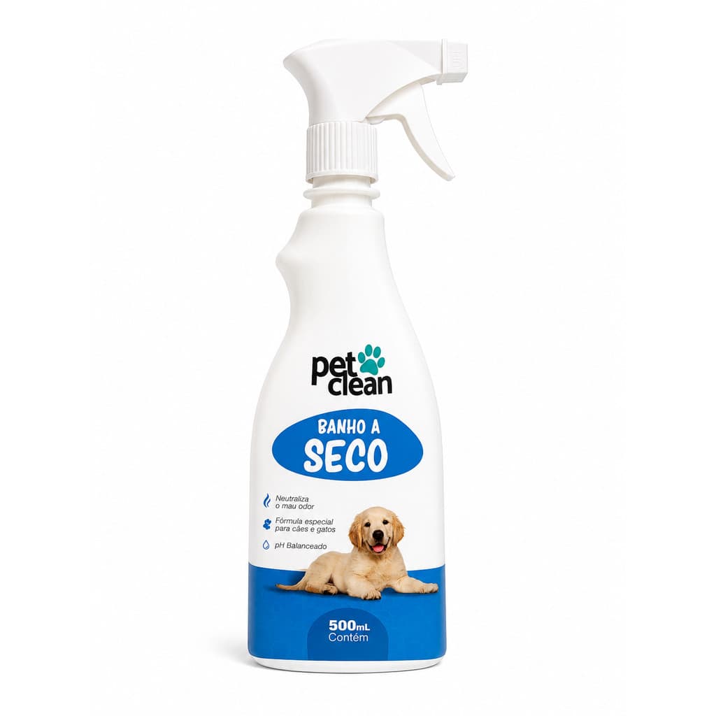 Banho a Seco Pet Clean 500 ml Sem Enxágue para Cães e Gatos