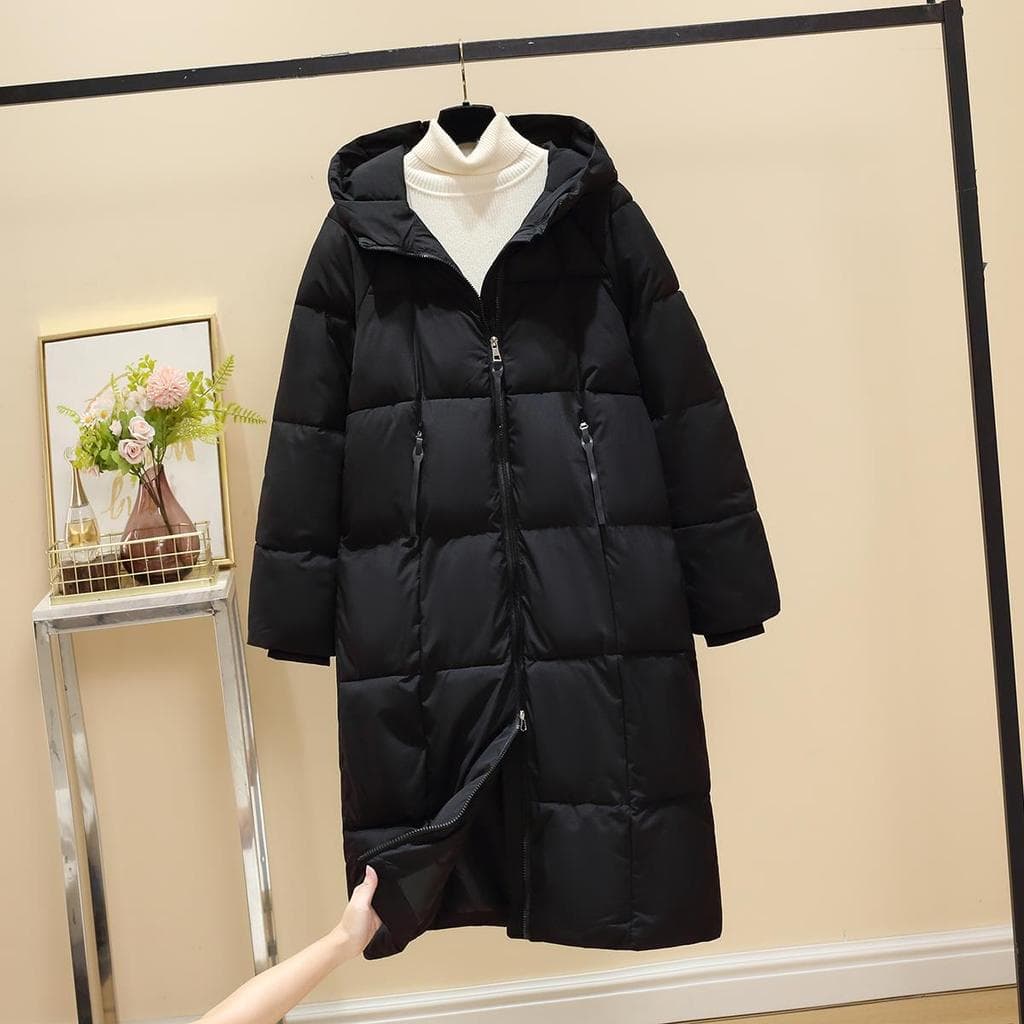 Jaqueta acolchoada inverno feminina 2025 novo estilo engrossado jaqueta quente preto grande acolchoado jaqueta Super bon