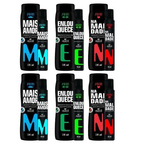 Kit 6 Sabonetes Íntimos Masculinos + 6 Perfumes Apinil Masculino Higiene Íntima e Perfume o dia todo
