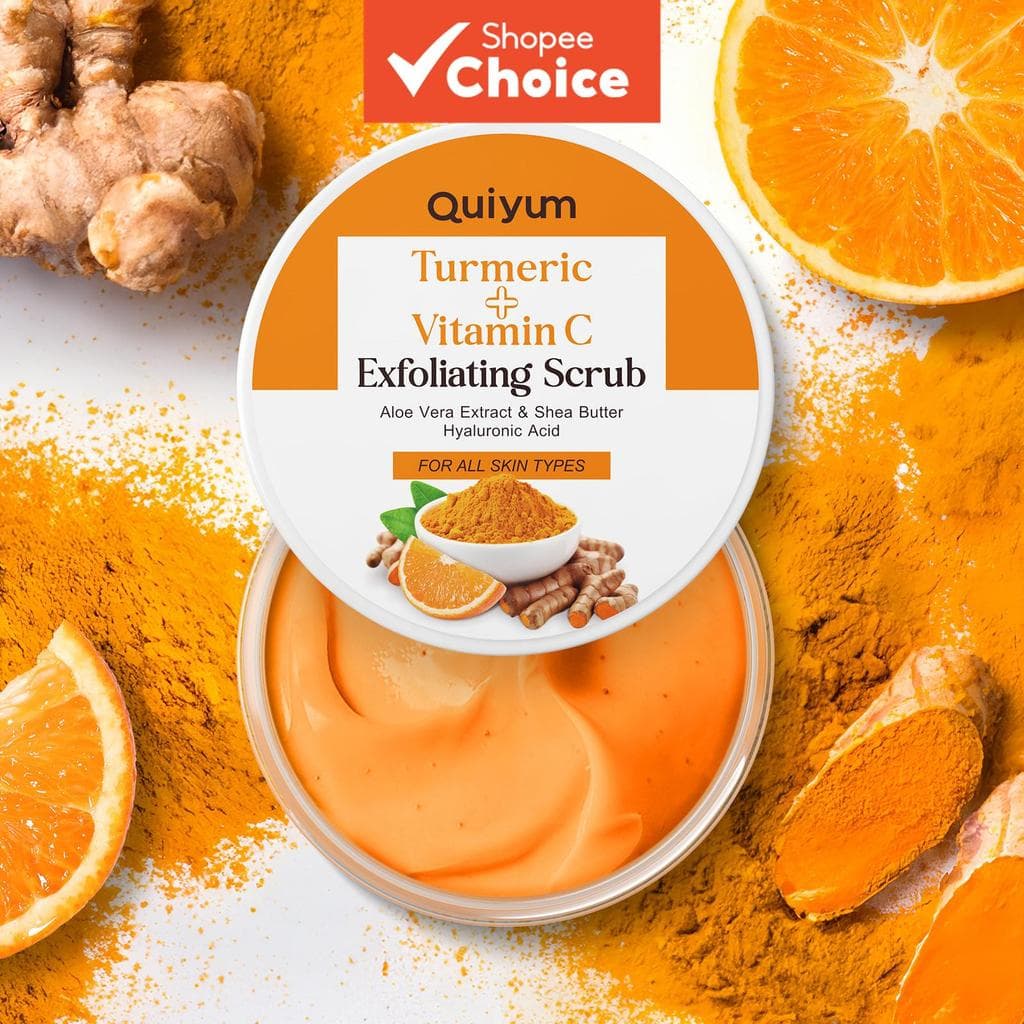 Esfoliante de Cúrcuma Quiyum - Esfoliante de Limpeza Profunda para Remover Células Mortas, Iluminar e Suavizar a Pele