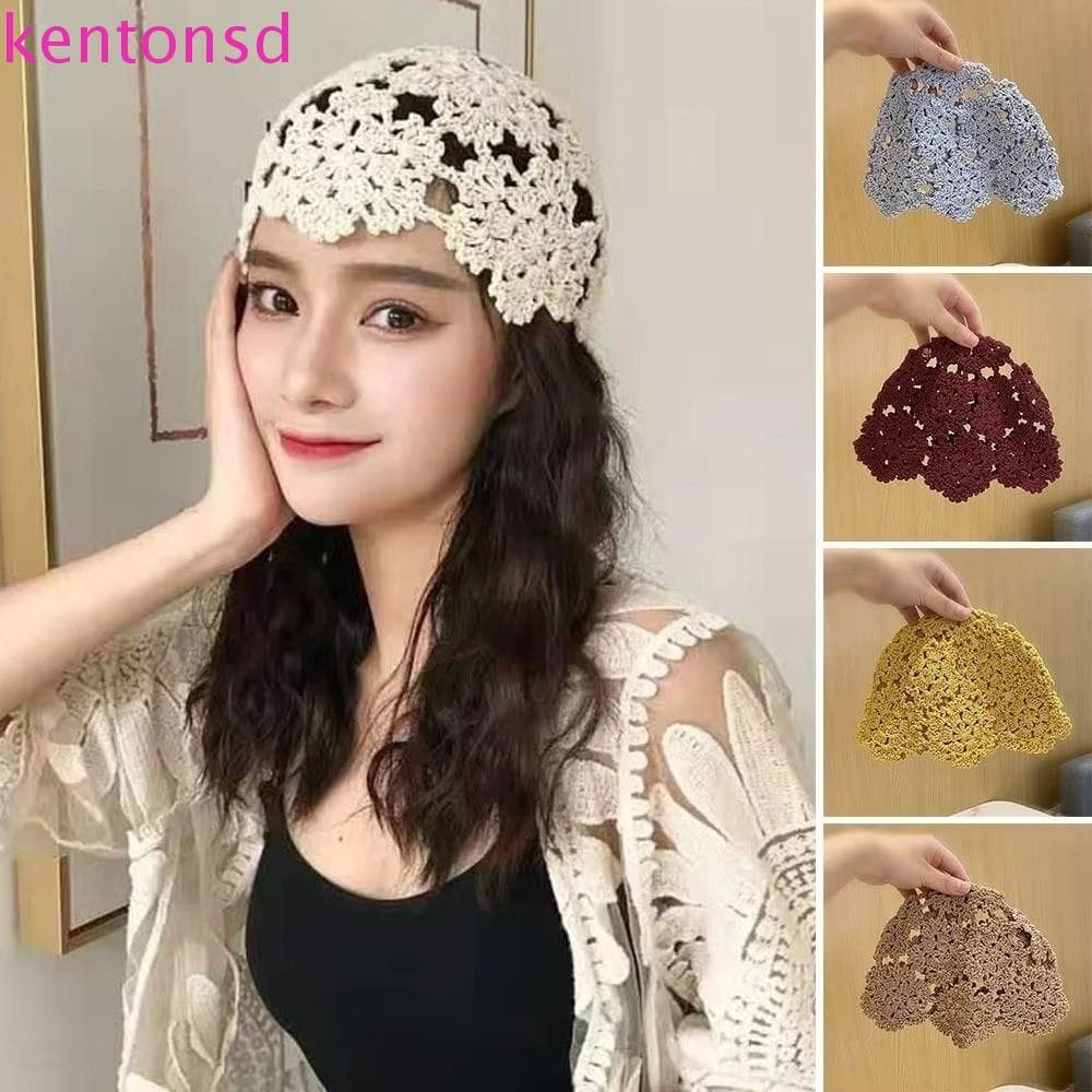 Chapéu De Flor De Crochê KENTONSD , Bonés De Malha Oca , Gorros Y2k Estilo Coreano De Cor Sólida
