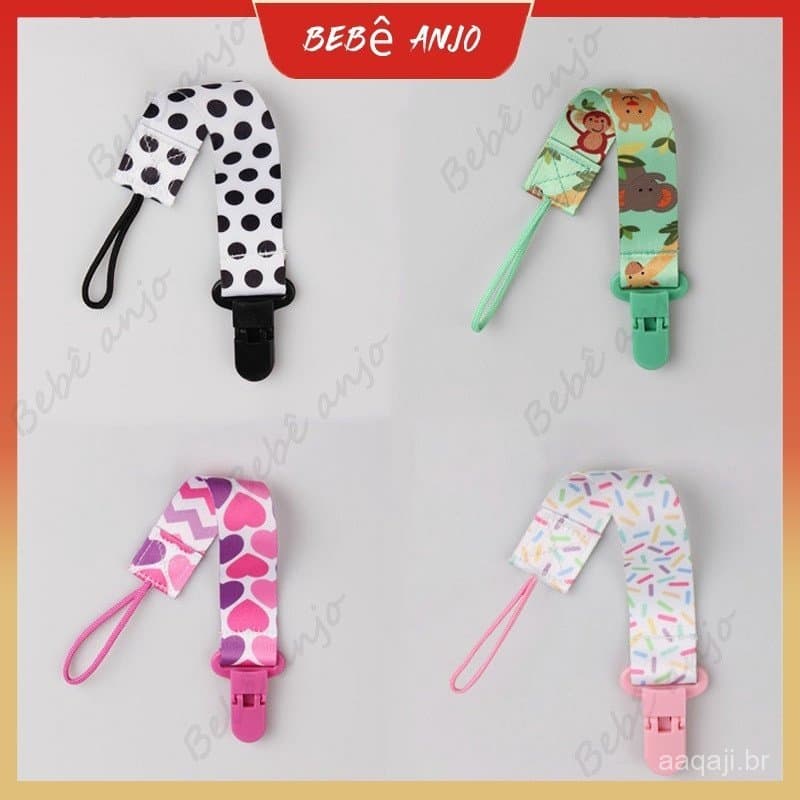 Prendedor De Chupeta De Bebê Com Corrente / Clipe / Suporte Para Chupeta Com Estampa De Desenho Para Crianças