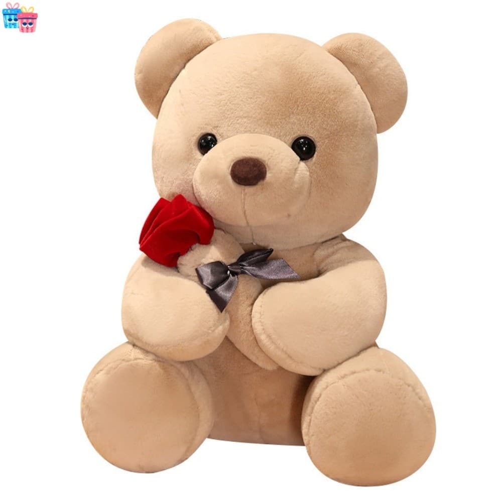520 Urso De Pelúcia Brinquedo Segurando Flor Rosa Boneca De Presente Romântico De Dia Dos Namorados Para Namorada Bicho