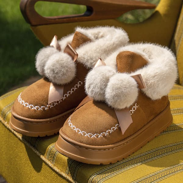 | slippers | ✥Forro de lã chinelos de algodão feminino outono inverno casa interior bonito All-Match calcanhar-coberto s