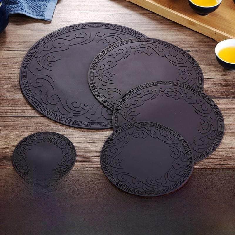 Almofada para Base de vaso, almofada antidesgaste de Silicone estilo chinês, junta de vaso, cinzeiro, copo de chá, tapet