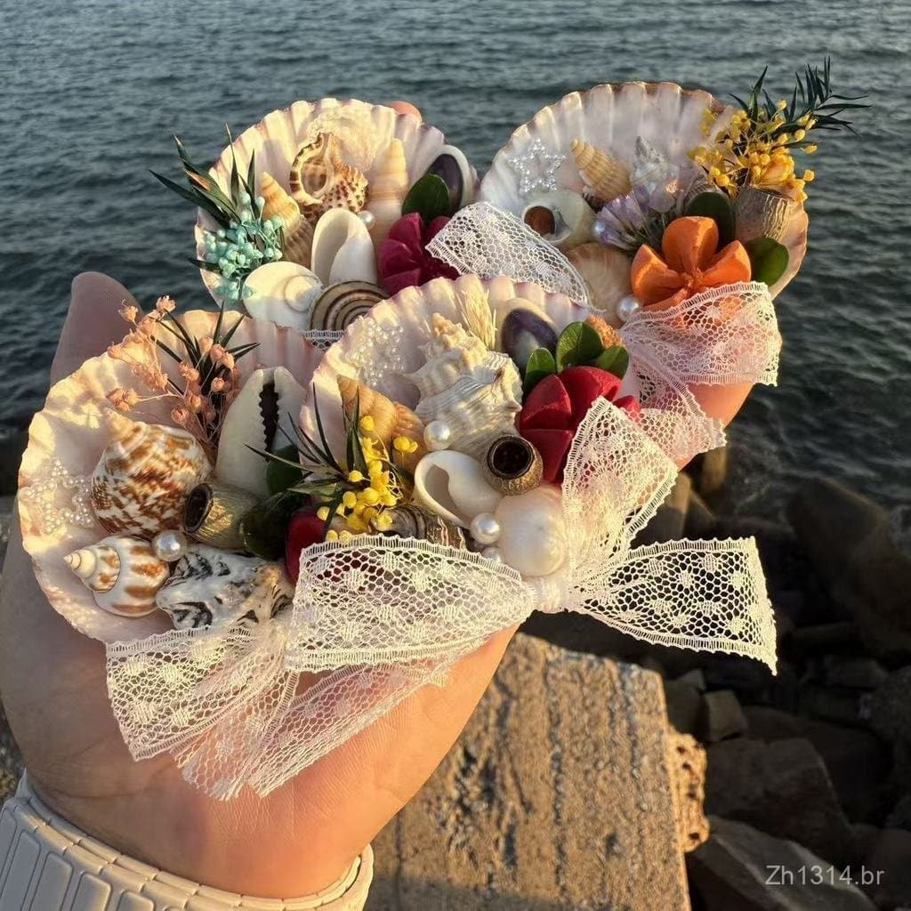 Ímã de geladeira em forma de concha de vieira, decorativo, feito de concha natural, criativo, cultural e um presente de
