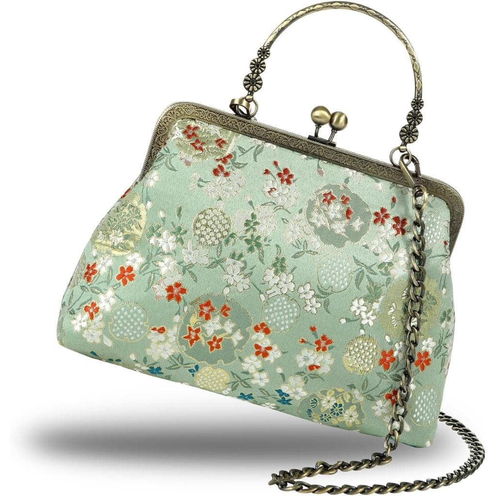 Bolsa de Mão Floral com Alça Superior, Bolsa de Noite com Fecho Kiss Lock para Mulheres, Bolsa Vintage |   Floral, Fecho