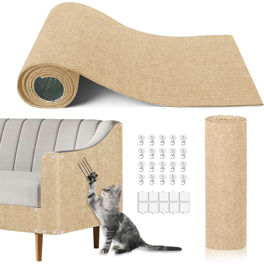 Tapete Anti-Arranhões para Gatos, 118,5"x15,9" Recortável e Autoadesivo, Protetor de Sofá contra Garras de Gato, Proteto