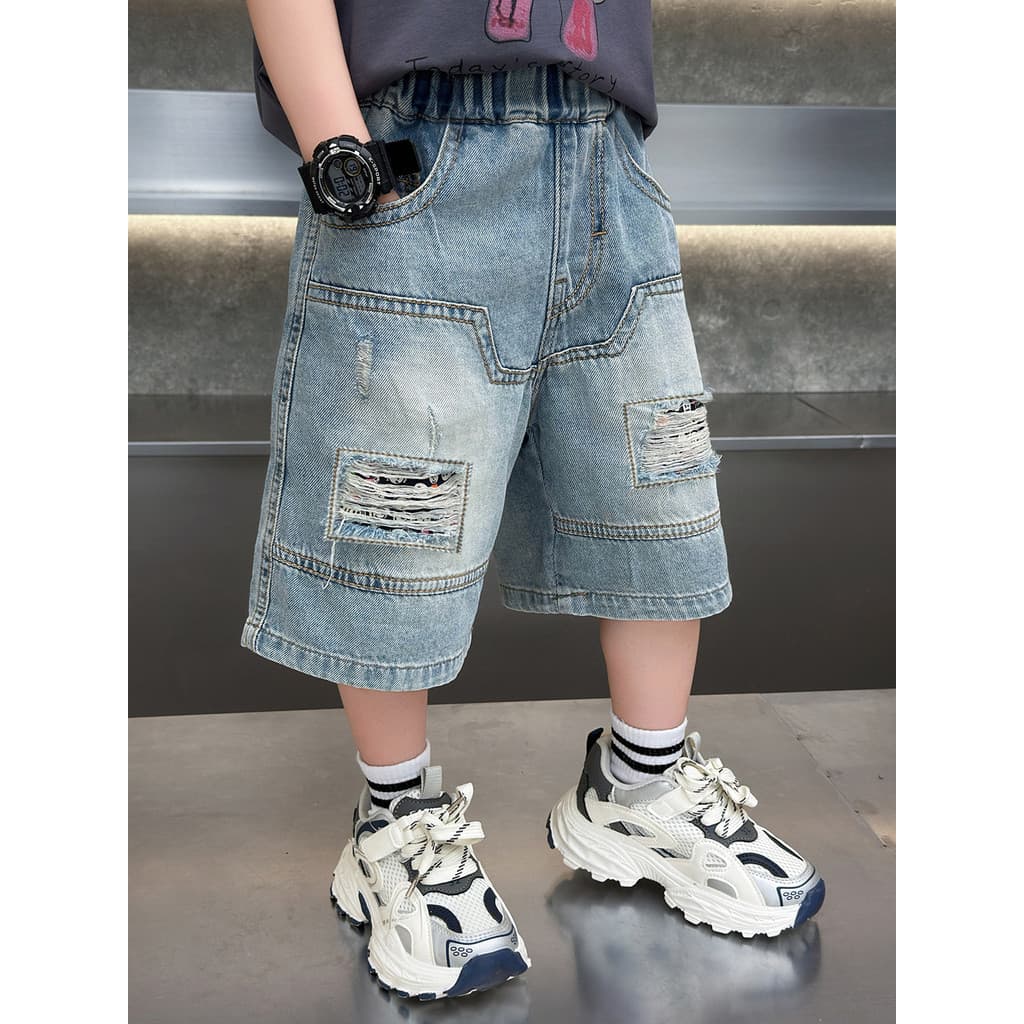Crianças roupas infantis meninos Shorts jeans crianças calças de verão 2026 novo estilo roupas de verão calças médias ve