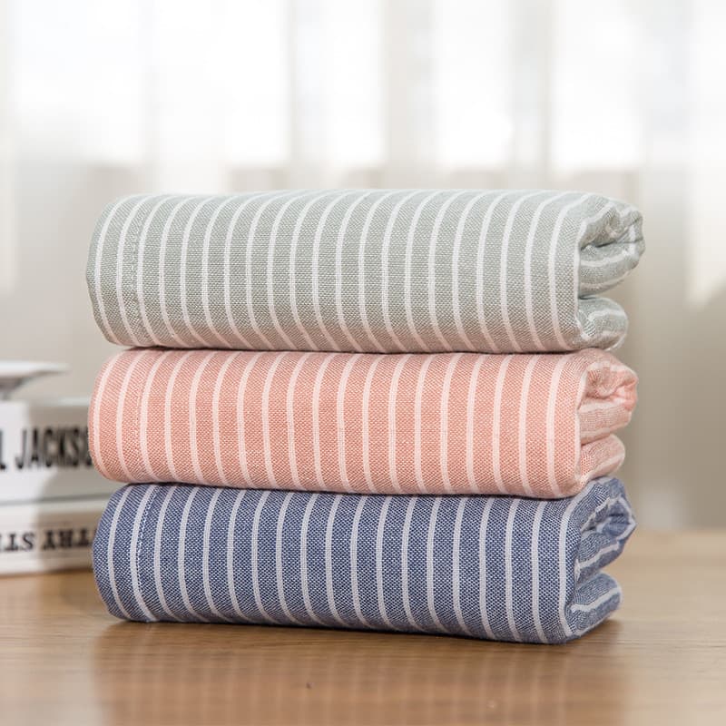 Algodão puro listrado grande toalha gaze casa rosto toalha adulto macio absorvente casal High-End respirável