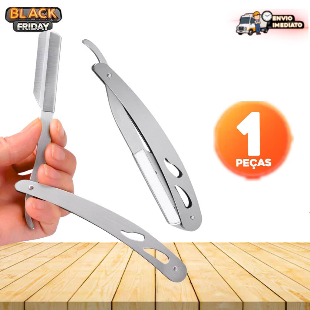 Navalha Navalhete Barbeiro Aço Inox Profissional para Barbear Corte de Cabelo Corte Afiado Metal Barbearia Cabeleireiro