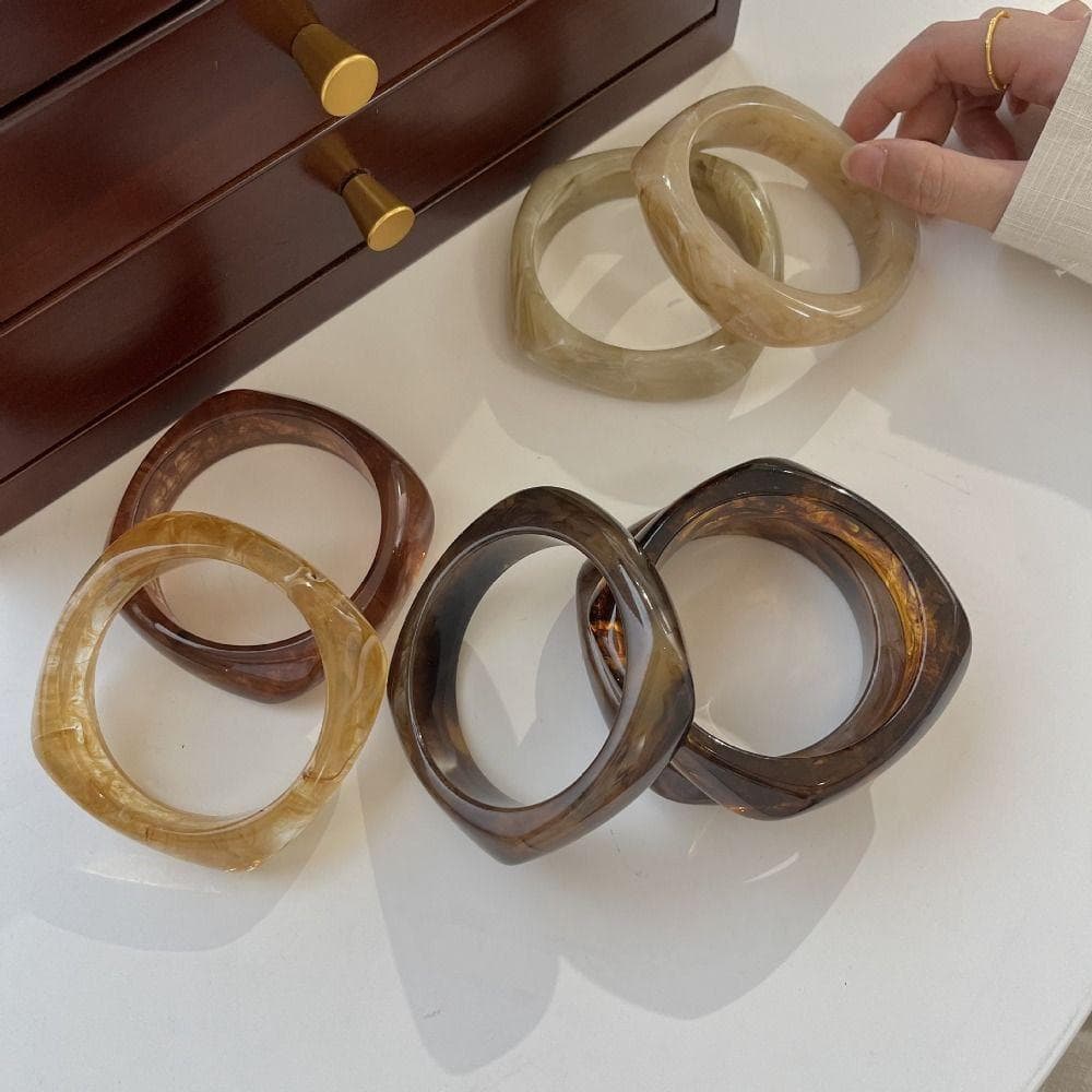 Pulseira De Acrílico LYNDON , Larga Irregular Estilo Europeu Americano Com Design Minoritário , Manchas