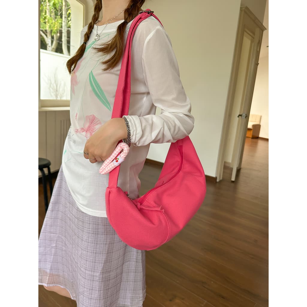 Estilo coreano estilo preguiçoso bolinho saco feminino 2026 novo estilo de grande capacidade leve de um ombro saco do me