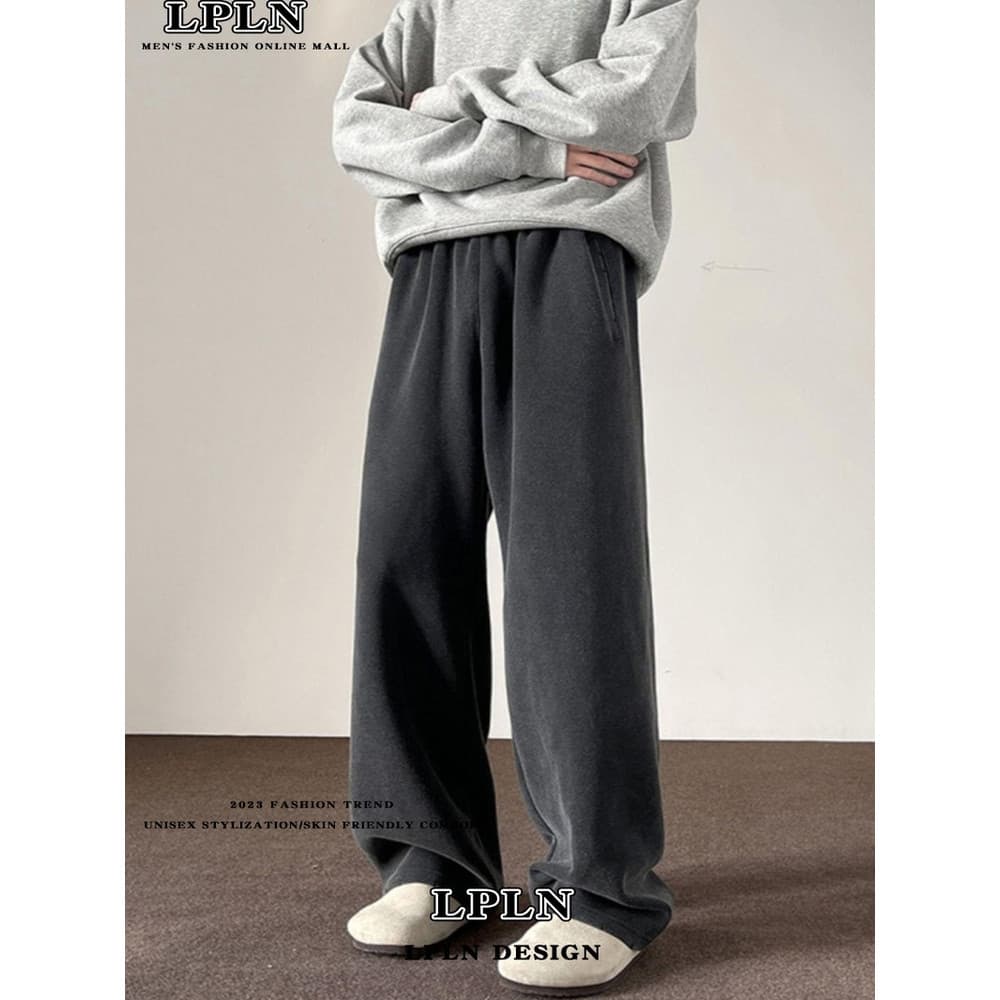 LPLN lavável Machete Sweatpants masculino 2025 primavera outono novo estilo pesado Street Wear solto em linha reta calça