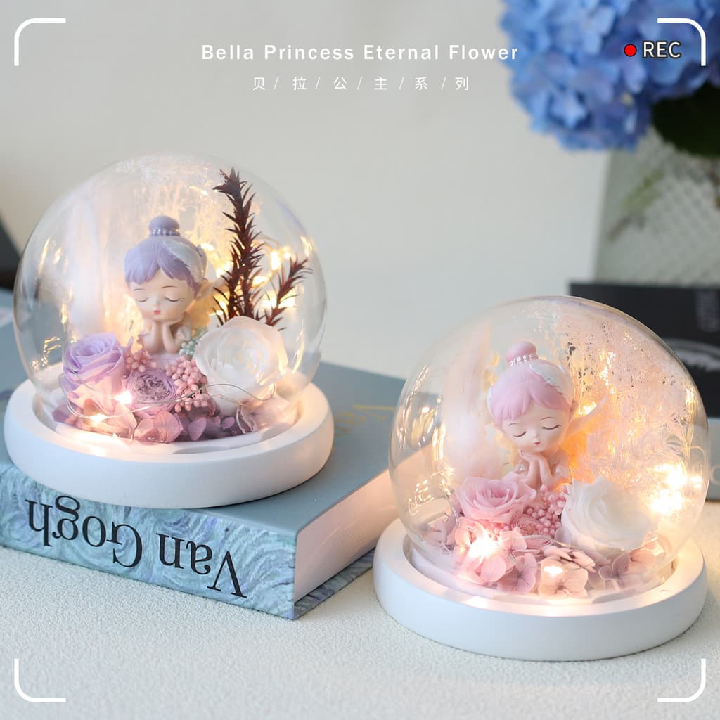 Princesa Bella bola de cristal criativa anjo caixa de presente flor Real preservada presente de aniversário comemorativo