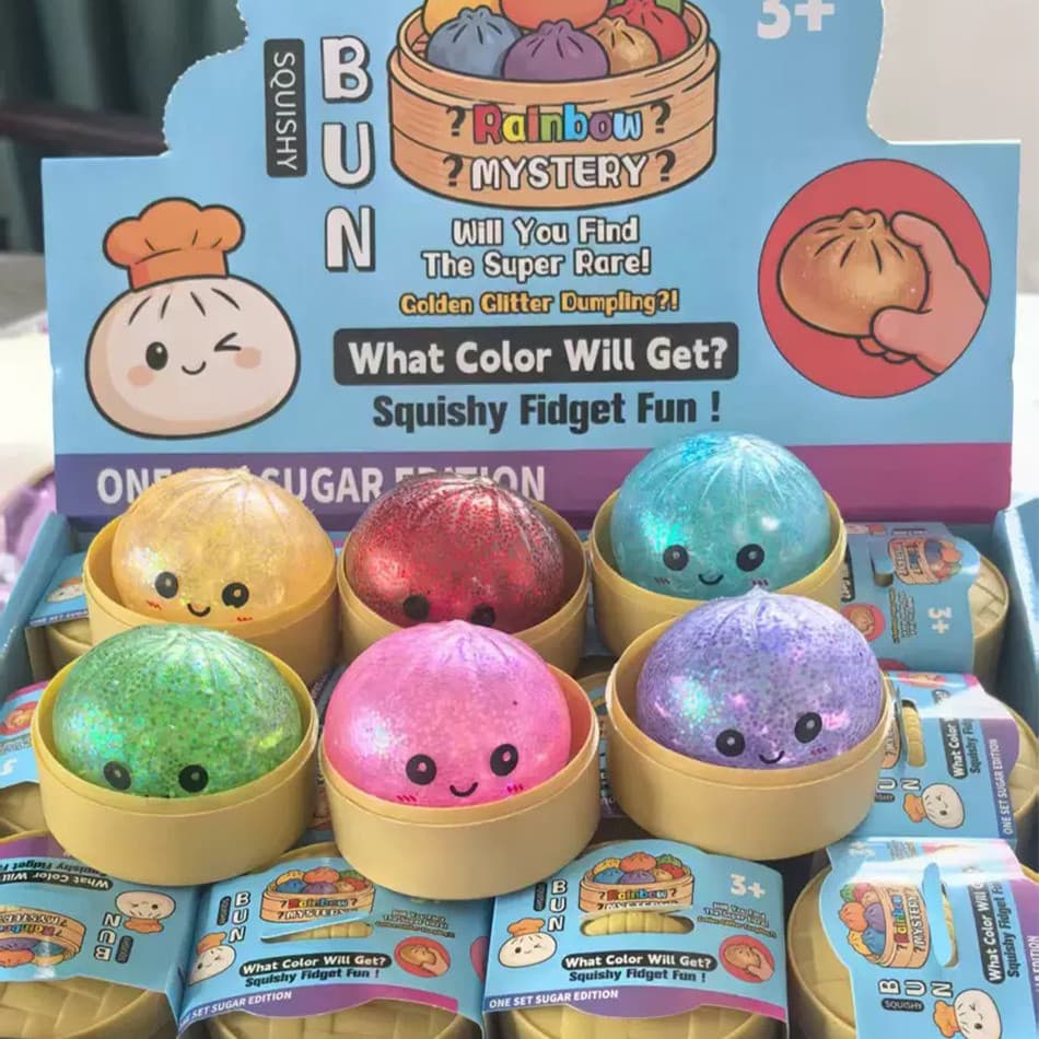 Bolinho De Glitter Mole ULTRA Raro Ouro Edição Escondida Bolinhos Vapor Sensorial Macio TPR Bola De Massa Para Alívio Do