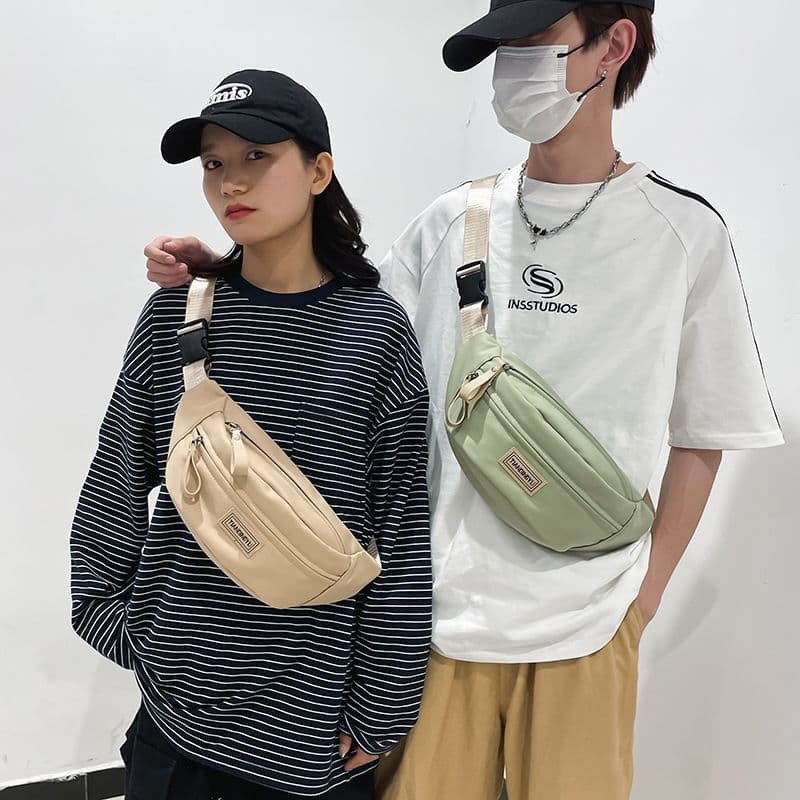 Bolsa de cintura para celular, bolsa de peito masculina de marca moderna, mochila pequena de ombro único, simples e leve