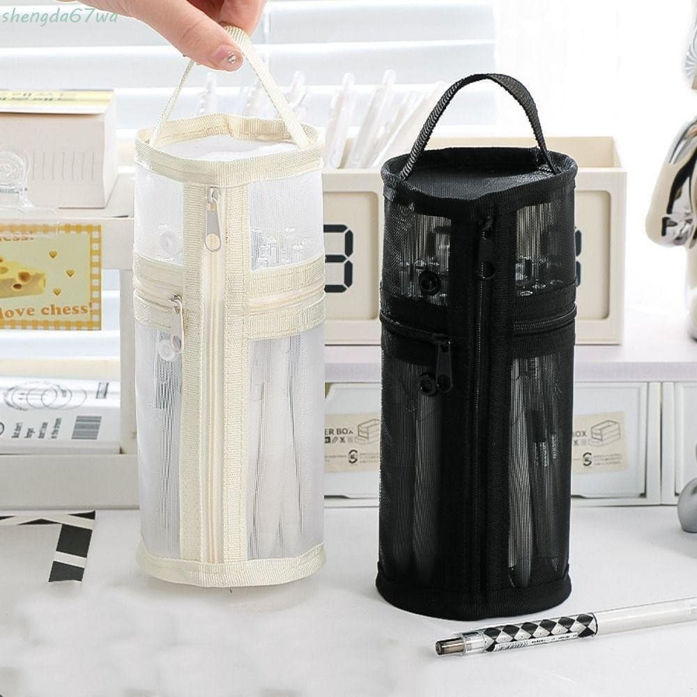 Bolsa De Armazenamento De Pincéis De Maquiagem SHENGDA , Estojo De Lápis De Malha Portátil Simples , Porta-Canetas De Co