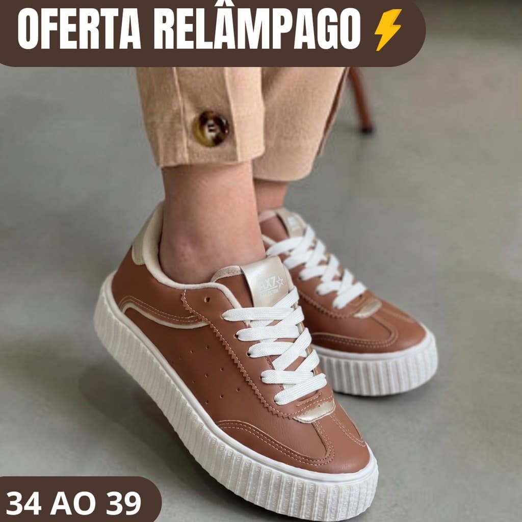 Tênis Feminino Plataforma Baixa Estiloso Leve Macio Para Looks Casuais Femininos