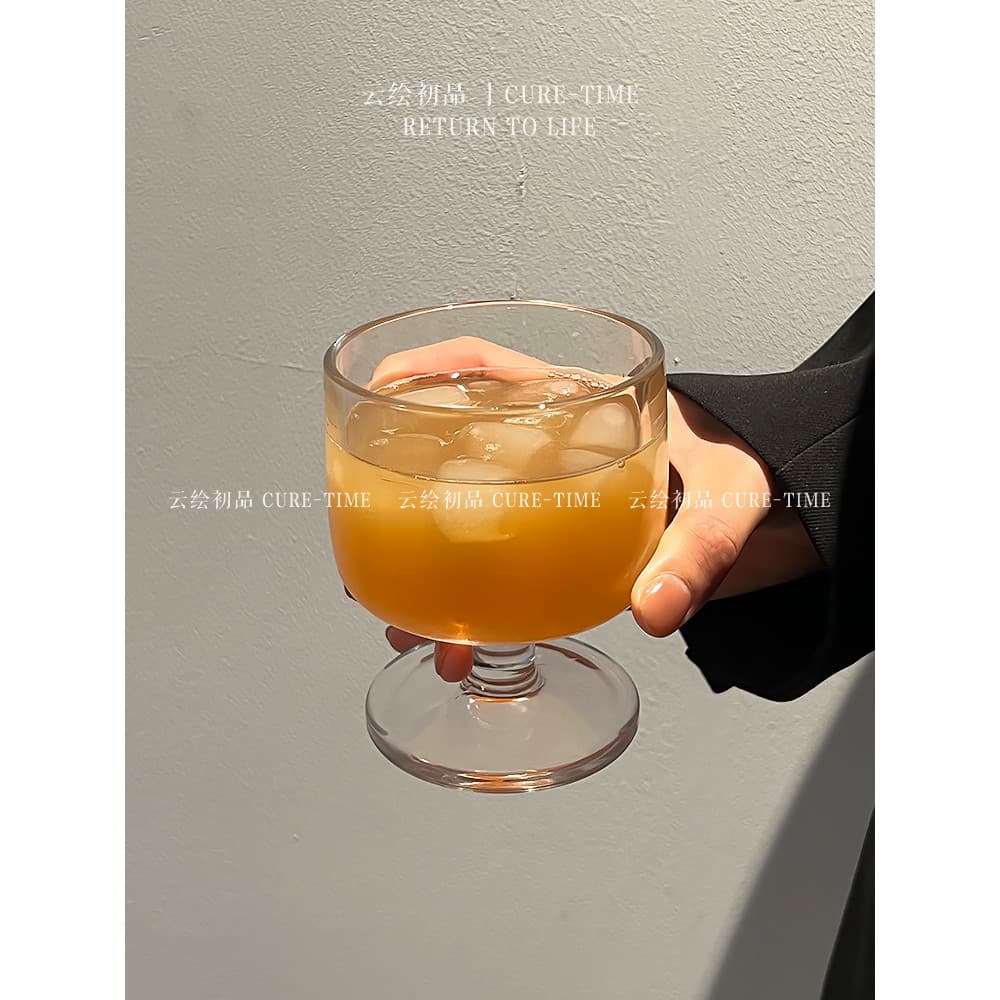 Novo estilo ins nicho taça francesa Retro de alto valor doméstico feminino suco vidro de vinho vidro de água