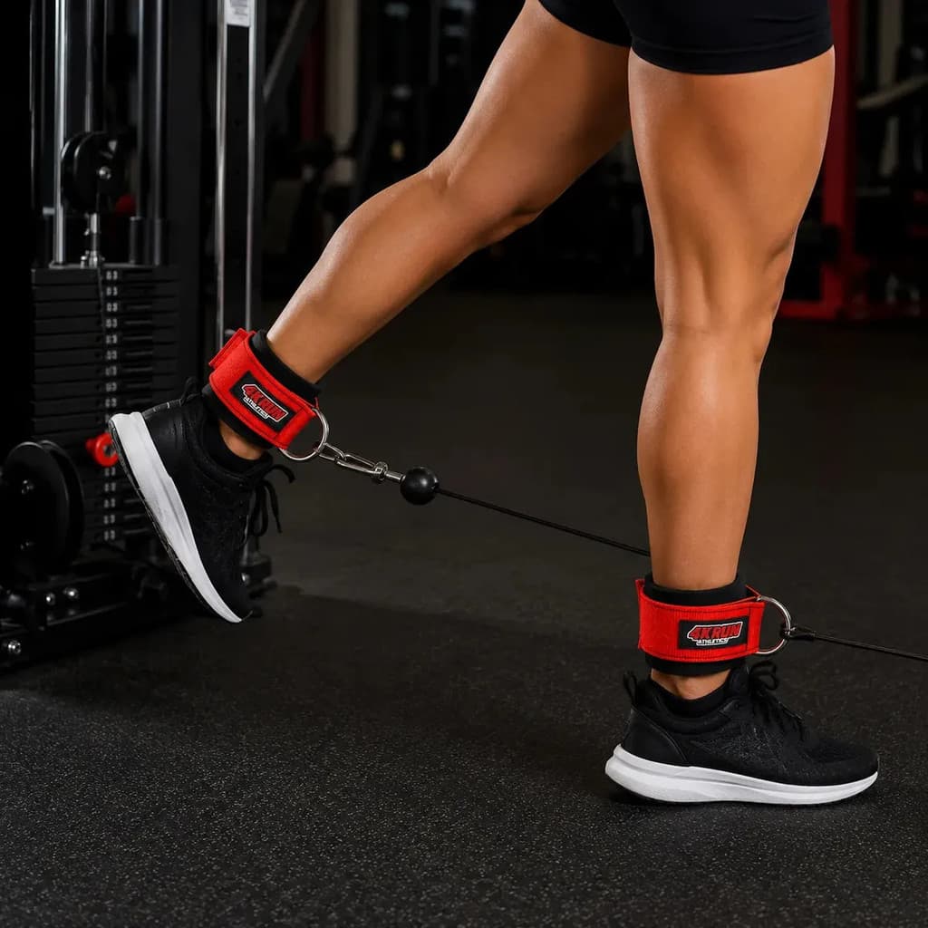 Par Caneleira Tornozeleira Academia Musculação Ajustável Para Cabo Polia Glúteos Pernas Alta Resistência Cross Fitness