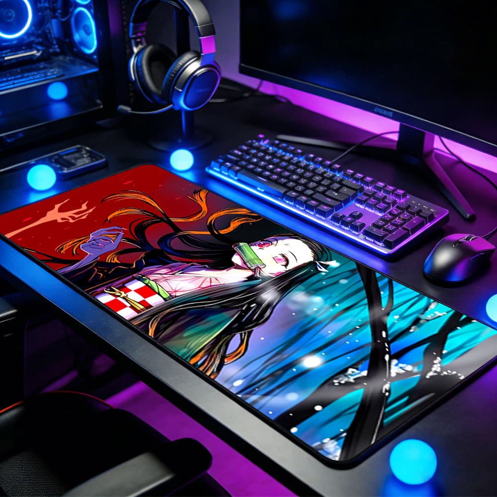 Mouse Pad Grande Inosuke Zenitsu Nezuko Base Antiderrapante De Alta Precisão Para Notebook E PC Gamer