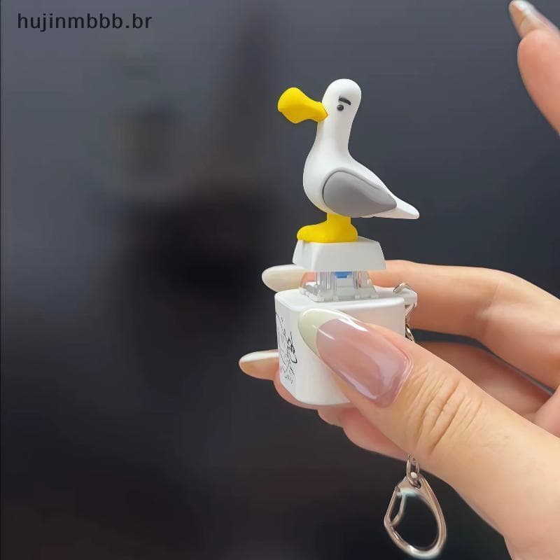 huji Chaveiro Com Botão De Animal Fofo , Brinquedo LED Iluminado , Fabricação De Som , Alívio Do Estresse Para Lembranci