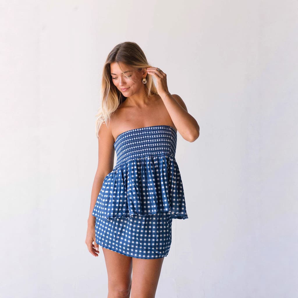 Conjunto Casual Elegante de Duas Peças para Mulheres: Top Tubo Estampado + Saia Curta