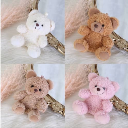 Urso dos desenhos animados brinquedo de pelúcia urso de pelúcia pingente de pelúcia pequena boneca pequeno urso chaveiro