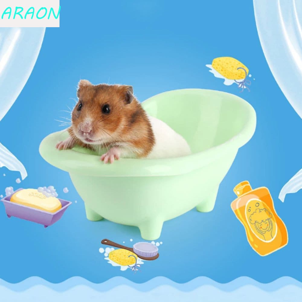 Banheira para Hamster ARAON, Bacia de Banho em Cor Sólida, Banheiro para Porquinho-da-Índia, Mini Banheira de Plástico U
