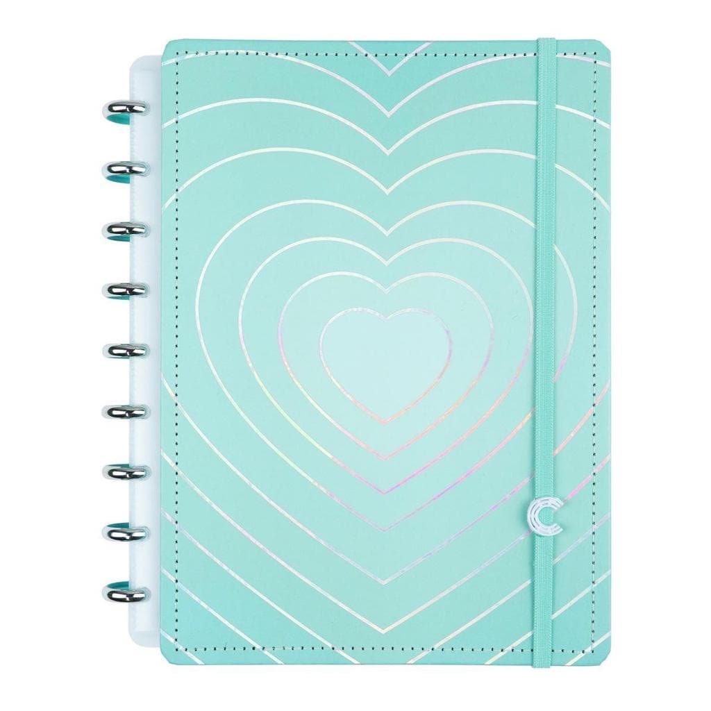 Caderno Inteligente Médio Turquoise Love 80 fls. 190 mm x 255 mm - Caderno Inteligente