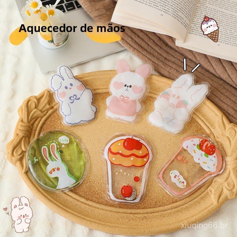 Aquecedor de mãos infantil popular de desenho animado de 2026, aquecedor de bolso portátil com autoaquecimento para alun