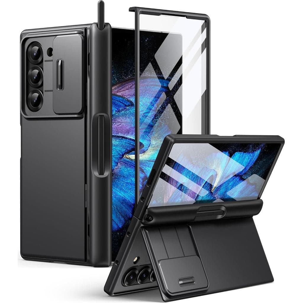 Capa BERFY para Samsung Galaxy Z Fold 5 com Suporte para S Pen, [Protetor de Tela Integrado & Suporte para Apoio & Tampa