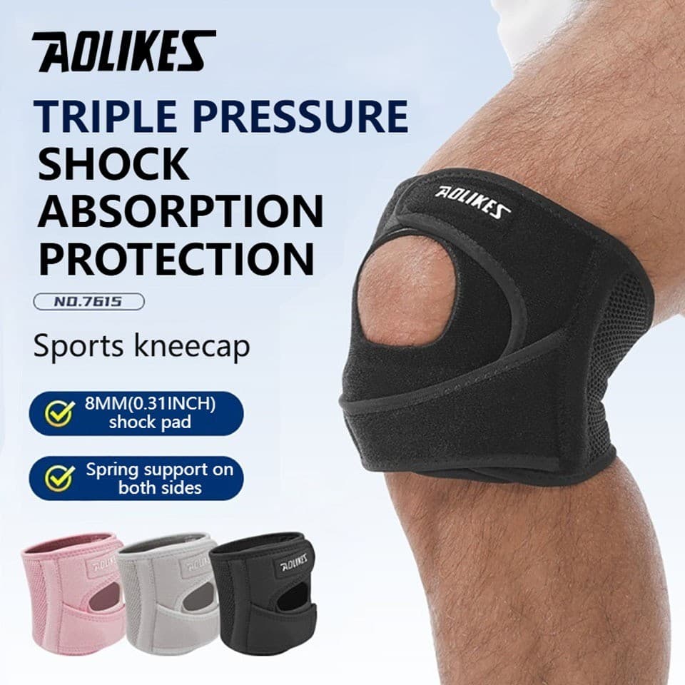 Joelheira AOLIKES Com Absorção De Choque E Suporte De Mola – Esportiva De Compressão Para Corrida