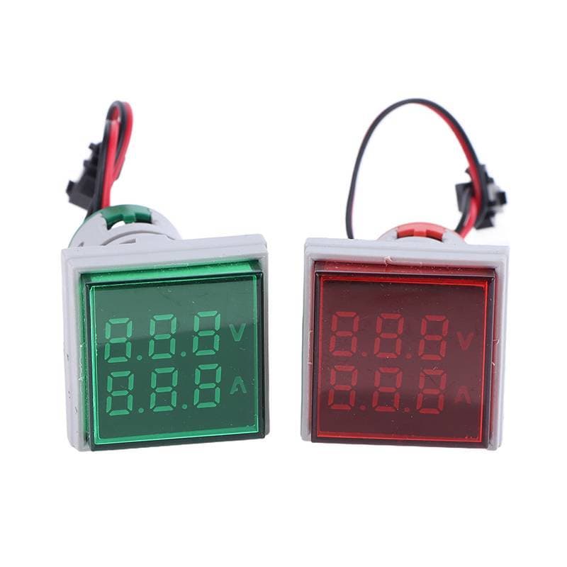 (big88apple) Mini Display Duplo Voltímetro Amperímetro AD16-22VAMS 220V Quadrado LED Digital Medidor De Corrente De Tens