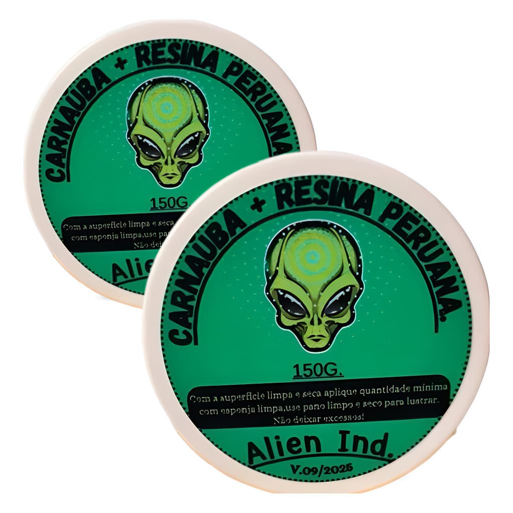 Kit 2 Ceras Alien Polimento Carnaúba Restaura Pintura Queimada e Riscos 120g
