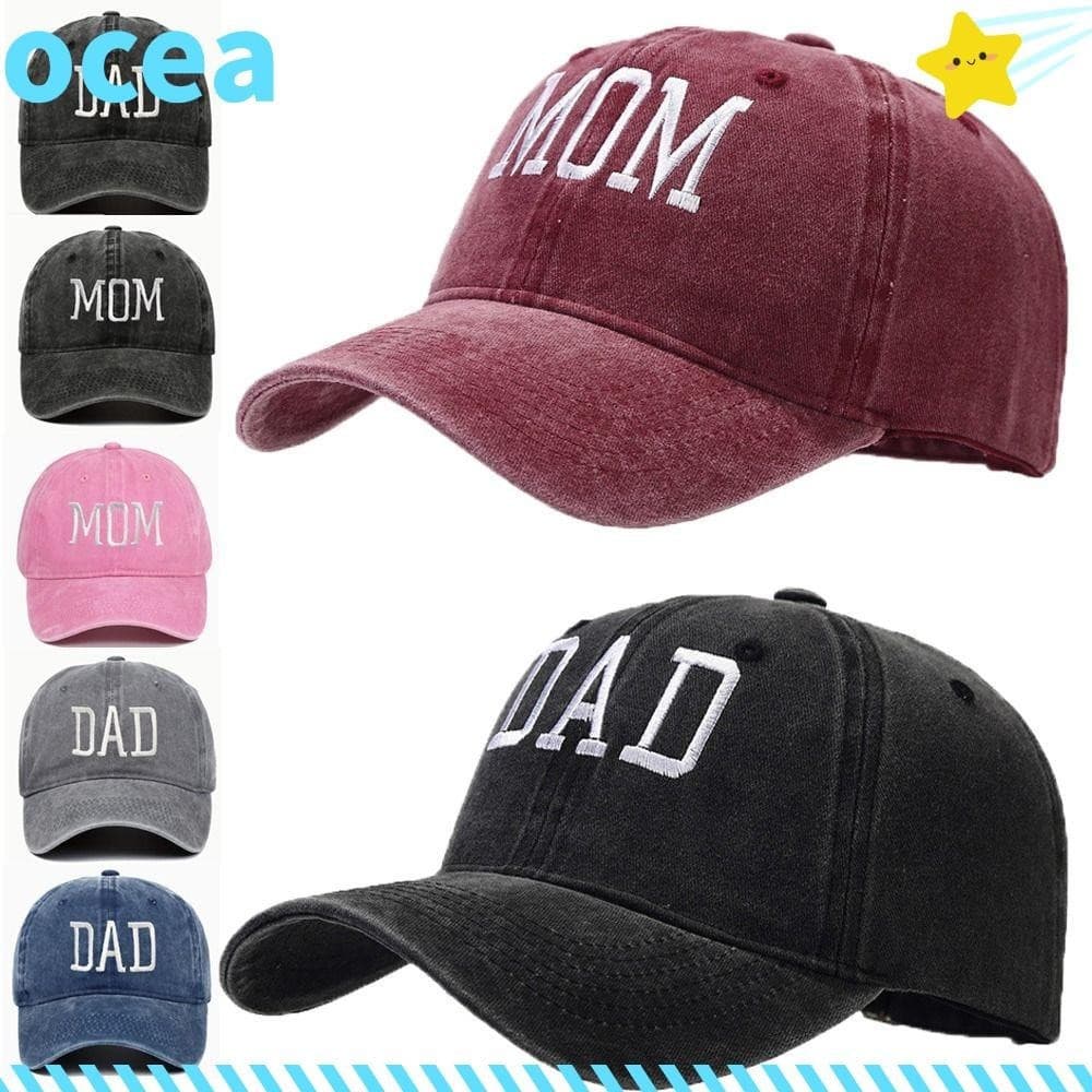 Bonés de Beisebol Bordados OCEA DAD MOM, Bonés Vintage Desbotados Estilo Hip-Hop, Bonés com Viseira Ajustável KPRO